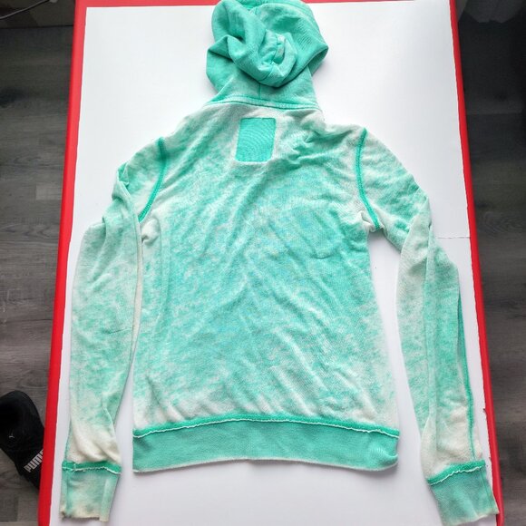Aeropostale hoodie women's size XS green tie-dye lightweight kangaroo pocket - Picture 3 of 10